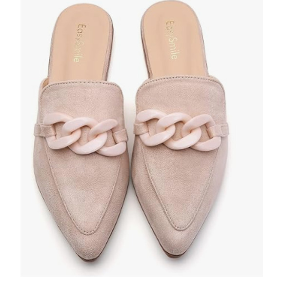 "EasySmile Metal Chain Decor Flat Mules ,Size 10 " - Picture 2 of 3